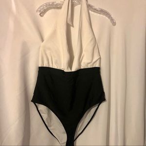 Black and white swimsuit